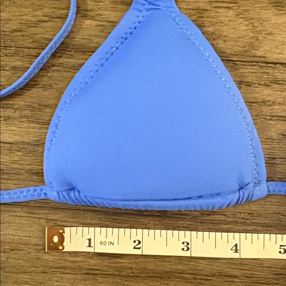 NWT [Oneone] Ariel Blue Tie Triangle Bikini Swimsuit Swim Top Women’s XS - Picture 6 of 10